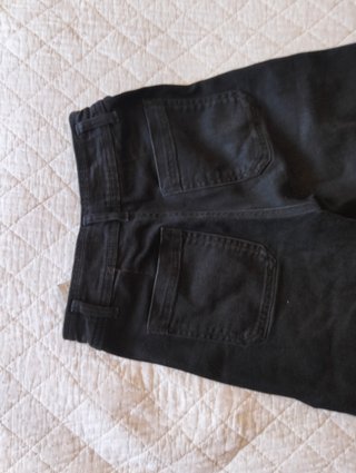 Zara Jeans Negros Tiro Alto Wide Leg