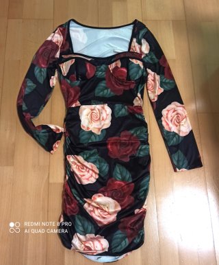 Vestido elástico estampado floral