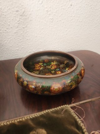 Cuenco o incensario de Bronce Cloisonné