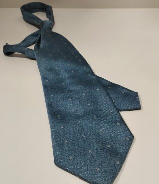 Corbata de seda azul con microestampado