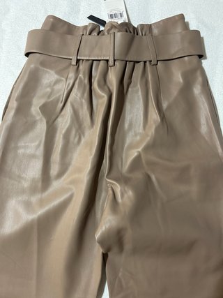 Pantalón Efecto Piel Marrón