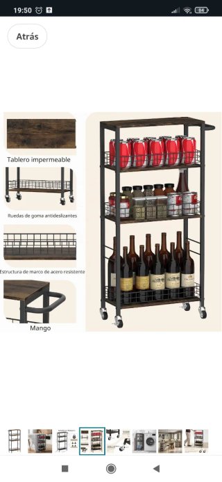 Carro Mueble Auxiliar con Ruedas