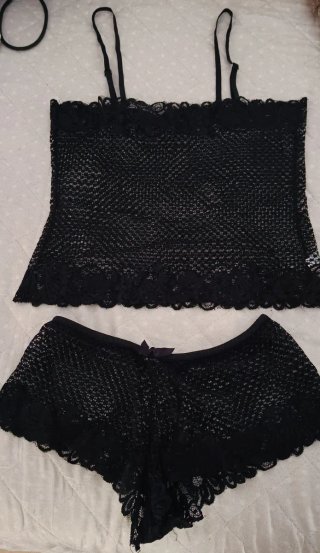 Conjunto lencería negro encaje