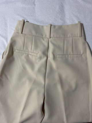 Pantalón de traje con pinzas beige