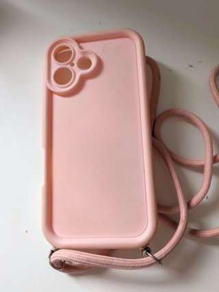 Funda iPhone 16 Rosa con Cuerda