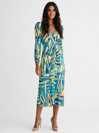 Vestido midi estampado multicolor