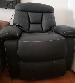 Sillón de masaje piel sintética negro