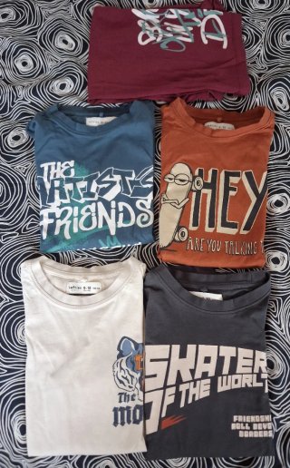 Pack 5 Camisetas Manga Larga Lefties, 140 cm.9-10