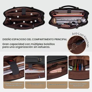Bolso Mujer Ordenador 15,6" PU Cuero