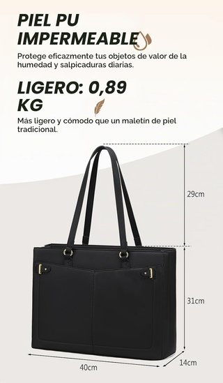 Bolso Mujer Ordenador 15,6" PU Cuero