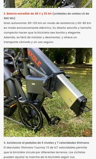 Bicicleta Eléctrica Vakole C020 MAX
