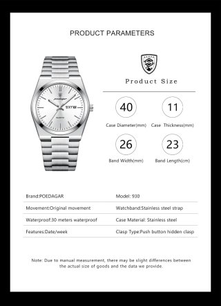 Reloj Poedagar Plateado