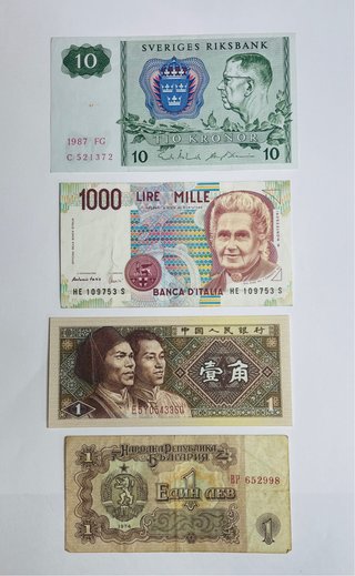 Lotes de Billetes Italia Suecia China Yugoslavia