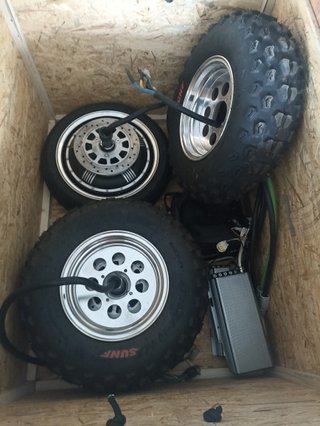 Conjunto de 2 Ruedas + 2 Eléctricas para Quad