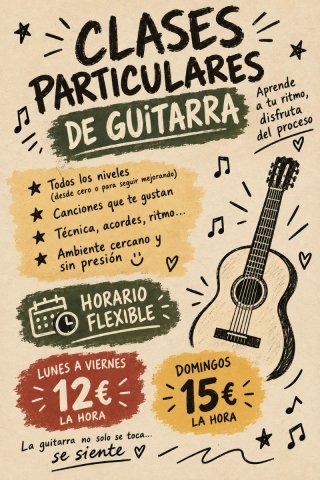 Clases particulares de guitarra desde 0