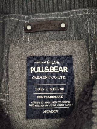 Cazadora de paño gris Pull&Bear Talla L