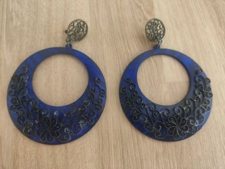 Pendientes Flamenca Grandes Azules