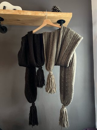Conjunto 2 bufandas boho verde y negra
