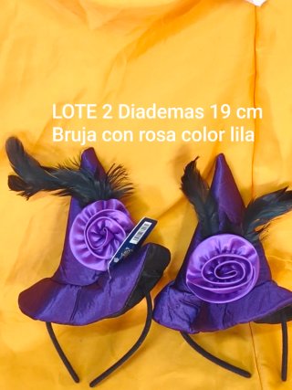 Lote 2 Diademas de Bruja Lila 19 cm