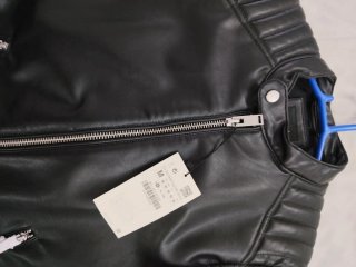Chaqueta Piel Sintética Negra Zara