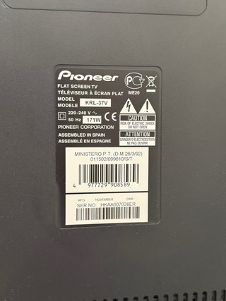 TV Pioneer KRL-37V