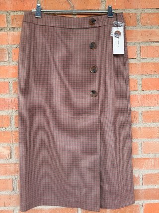 Falda midi de cuadros Tintoretto
