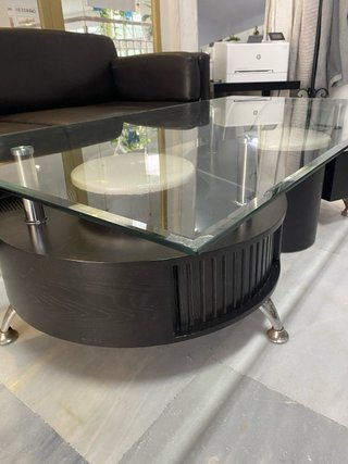 Mesa de centro moderna cristal y madera