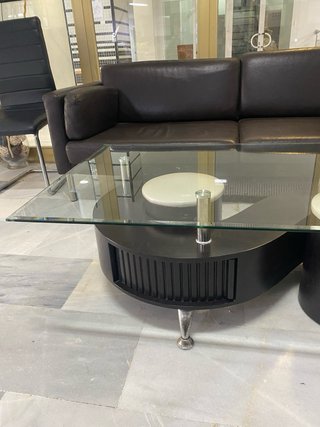 Mesa de centro moderna cristal y madera