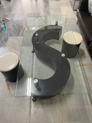 Mesa de centro moderna cristal y madera