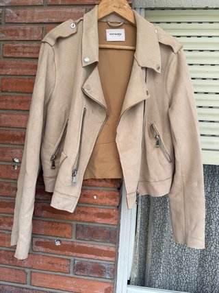 Chaqueta Biker Orsay Ante Sintético Beige