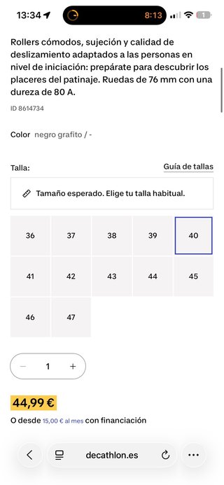 Patines en línea Oxelo talla 40