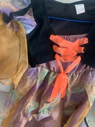 Disfraz Bruja Morado y Naranja Talla 3-6 años