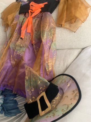 Disfraz Bruja Morado y Naranja Talla 3-6 años