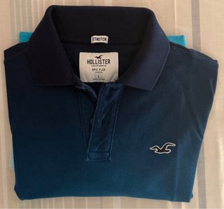 Camiseta Polo Hollister Azul Degradado Talla L