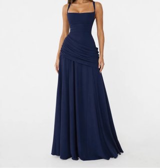 Vestido largo elegante azul