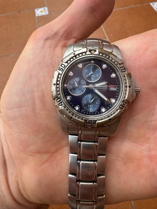 Reloj Lotus Cronógrafo Azul y Plateado