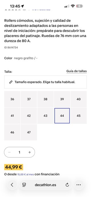 Patines en línea Oxelo talla 44