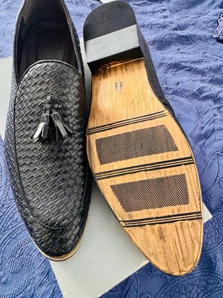 Mocasines con Borlas Negros Talla 45