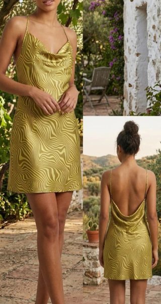 Vestido verde con estampado