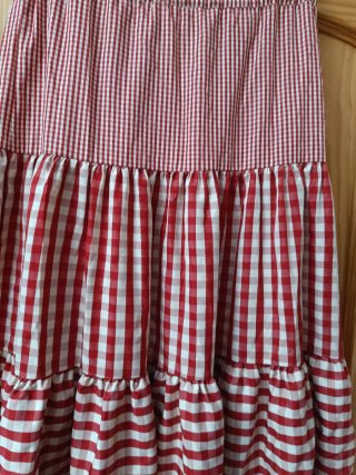 Falda Flamenca de Cuadros Roja y Blanca