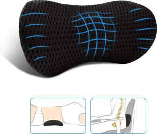 Cojín Lumbar Espuma Viscoelástica Negro