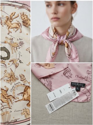 Pañuelo Zara Constelaciones Rosa