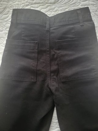 Pantalón Negro Zara Pierna Ancha Talla 36