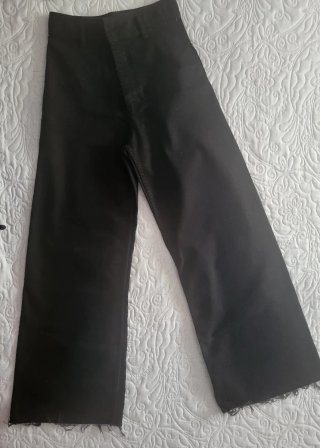 Pantalón Negro Zara Pierna Ancha Talla 36