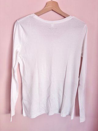 Camiseta manga larga my basic blanca talla XL
