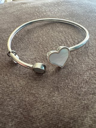 Pulsera Lotus Corazón Madre Perla Plata