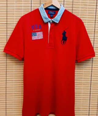 Polo Vintage Ralph Lauren Rojo Talla S