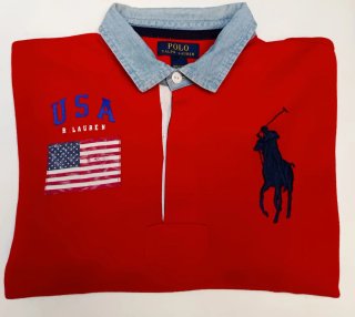 Polo Vintage Ralph Lauren Rojo Talla S
