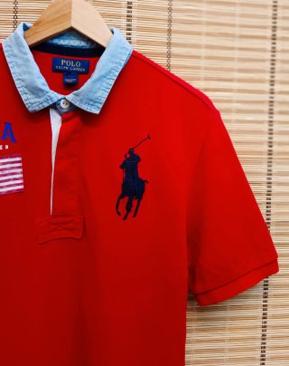Polo Vintage Ralph Lauren Rojo Talla S