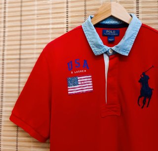 Polo Vintage Ralph Lauren Rojo Talla S